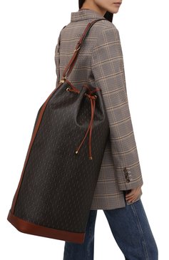 Женская сумка le monogramme SAINT LAURENT коричневого цвета, арт. 670718/2UY2W | Фото 2 (Сумки-технические: Сумки через плечо; Материал: Экокожа; Размер: large)