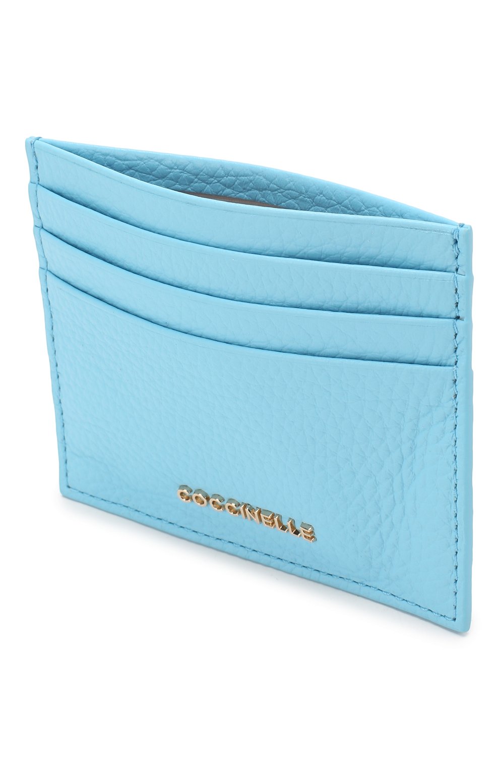Женский кожаный футляр для кредитных карт COCCINELLE голубого цвета, арт. E2 FW5 12 95 01 | Фото 3 (Материал: Натуральная кожа)