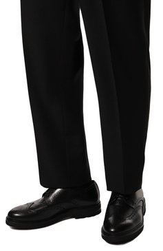 Мужские кожаные дерби H`D`S`N BARACCO черного цвета, арт. 82216.BM.2* | Фото 3 (Материал утеплителя: Натуральный мех; Мужское Кросс-КТ: Броги-обувь; Стили: Классический)