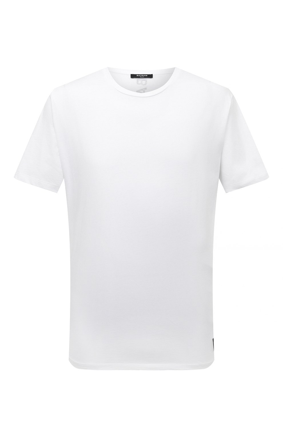 Мужская хлопковая футболка BALMAIN белого цвета, арт. AH1EG010BB16 | Фото 1 (Принт: Без принта; Рукава: Короткие; Длина (для топов): Стандартные; Материал сплава: Проставлено; Материал внешний: Хлопок; Драгоценные камни: Проставлено; Стили: Кэжуэл)