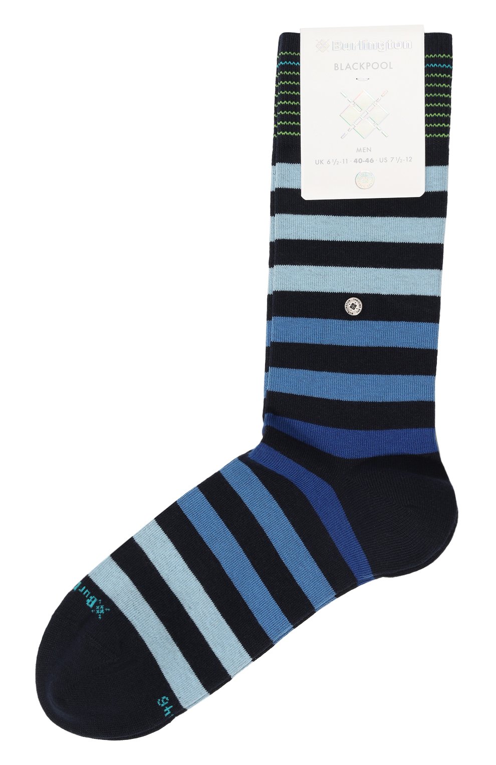 Мужские хлопковые носки BURLINGTON темно-синего цвета, арт. 21083 | Фото 1 (Материал сплава: Проставлено; Кросс-КТ: Носки; Нос: Не проставлено; Материал внешний: Хлопок)