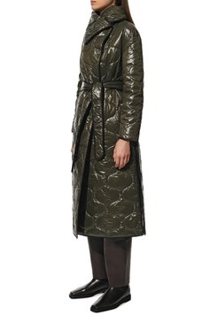 Женская стеганая куртка ANTONELLI FIRENZE хаки цвета, арт. HEB0/H7968-365C | Фото 3 (Кросс-КТ: Куртка, Утепленный; Рукава: Длинные; Материал внешний: Синтетический материал; Материал подклада: Синтетический матери ал; Длина (верхняя одежда): Длинные; 1-2-бортные: Однобортные; Размерность: Маломерит; Стили: Кэжуэл)