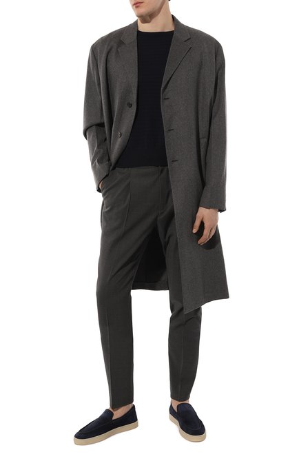 Мужские шерстяные брюки BRUNELLO CUCINELLI темно-серого цвета, арт. MH244B2032 | Фото 2