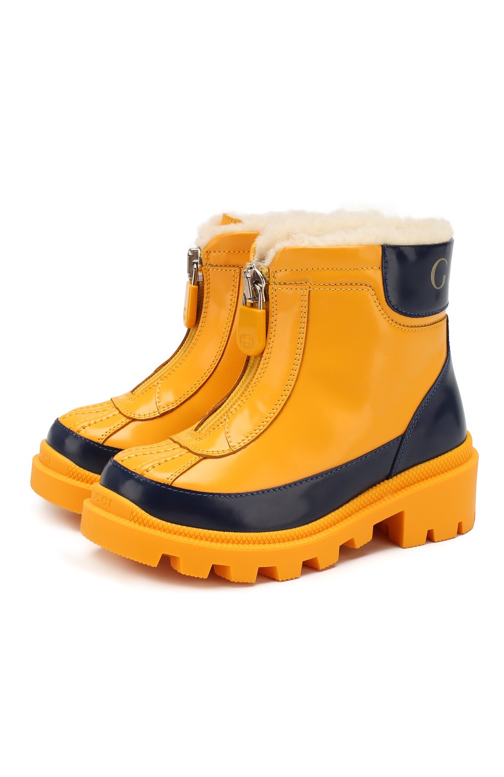 Кожаные ботинки GUCCI детские желтого цвета — купить в интернет-магазине  ЦУМ, арт. 580728/D73F0