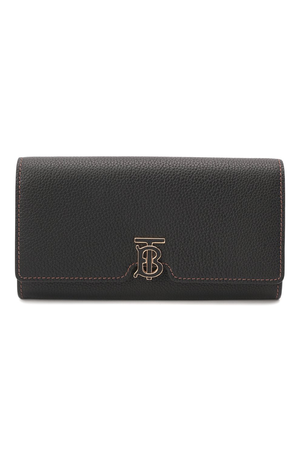 Женские кожаный кошелек BURBERRY черного цвета, арт. 8049212 | Фото 1 (Материал: Натуральная кожа)