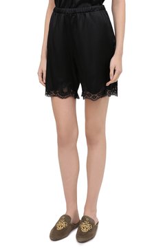 Женские шорты из шелка и хлопка DOLCE & GABBANA черного цвета, арт. 03A30T/FUAD8 | Фото 3 (Женское Кросс-КТ: Шорты; Материал внешний: Шелк)
