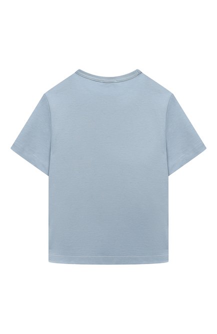 Детская хлопковая футболка DOLCE & GABBANA голубого цвета, арт. L4JT7T/G7I20/8-14 | Фото 2 (Материал сплава: Проставлено; Материал внешний: Хлопок; Рукава: Короткие; Драгоценные камни: Проставлено)