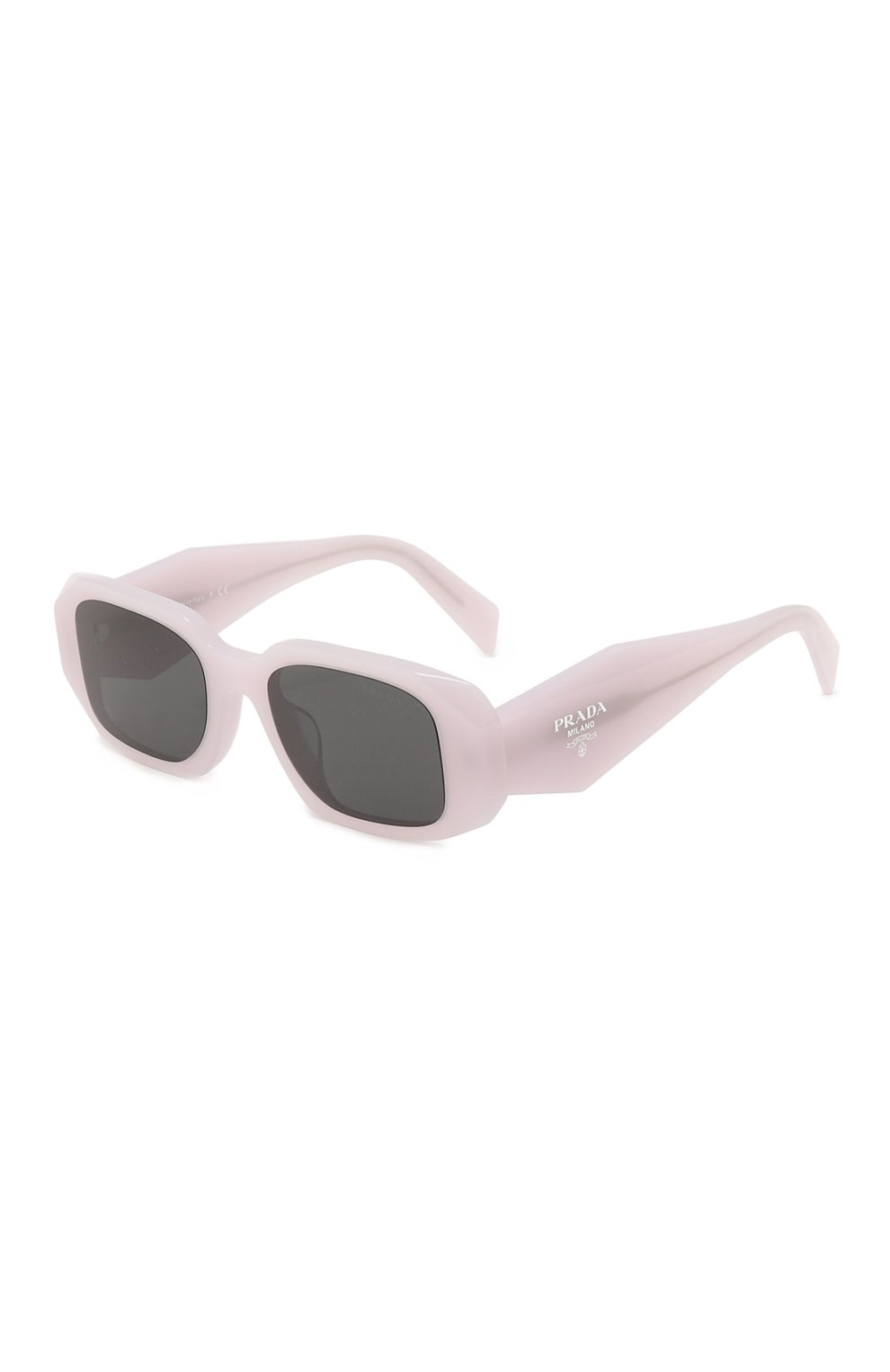Женские солнцезащитные очки PRADA розового цвета, арт. SPR17W-E04Z-F05S0-A051 | Фото 1 (Материал сплава: Проставлено; Нос: Не проставлено; Материал: Пластик; Тип очков: С/з; Оптика Гендер: оптика-женское; Очки форма: Пр ямоугольные)