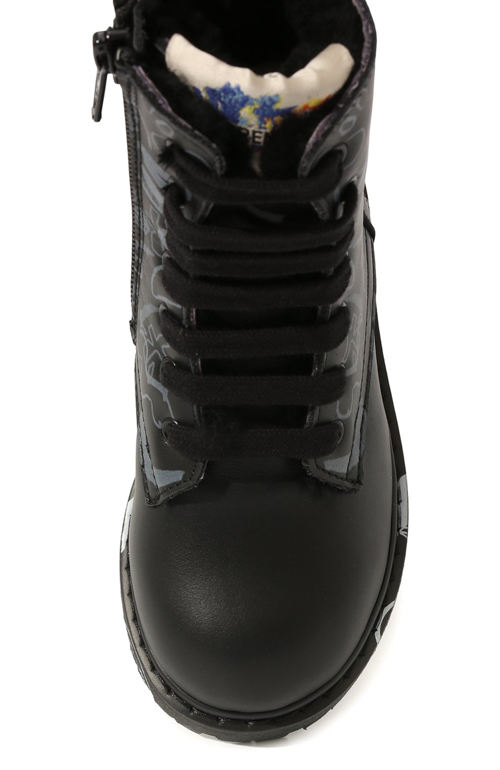 Детские кожаные ботинки PREMIATA WILL BE черного цвета, арт. HI URBAN M/15M191914/T0D | Фото 4 (Материал утеплителя: Натуральный мех)