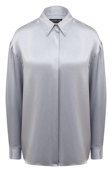 Женская шелковая рубашка JACOB LEE светло-серого цвета по цене 73710 руб., арт. WSS10823GD | Фото 1