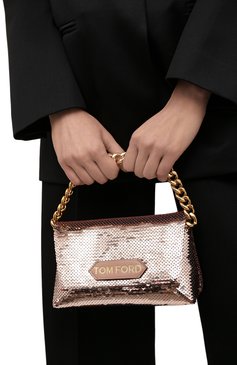 Женская сумка label mini TOM FORD розового цвета, арт. L1487T-ISA026 | Фото 2 (Женское Кросс-КТ: Вечерняя сумка; Размер: mini; Материал: Текстиль)