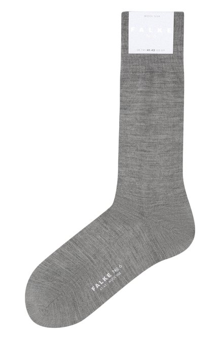 Мужские носки из шерсти и шелка FALKE серого цвета, арт. 14451 | Фото 1 (Материал внешний: Шерсть; Кросс-КТ: бельё; Статус проверки: Проверена категория)