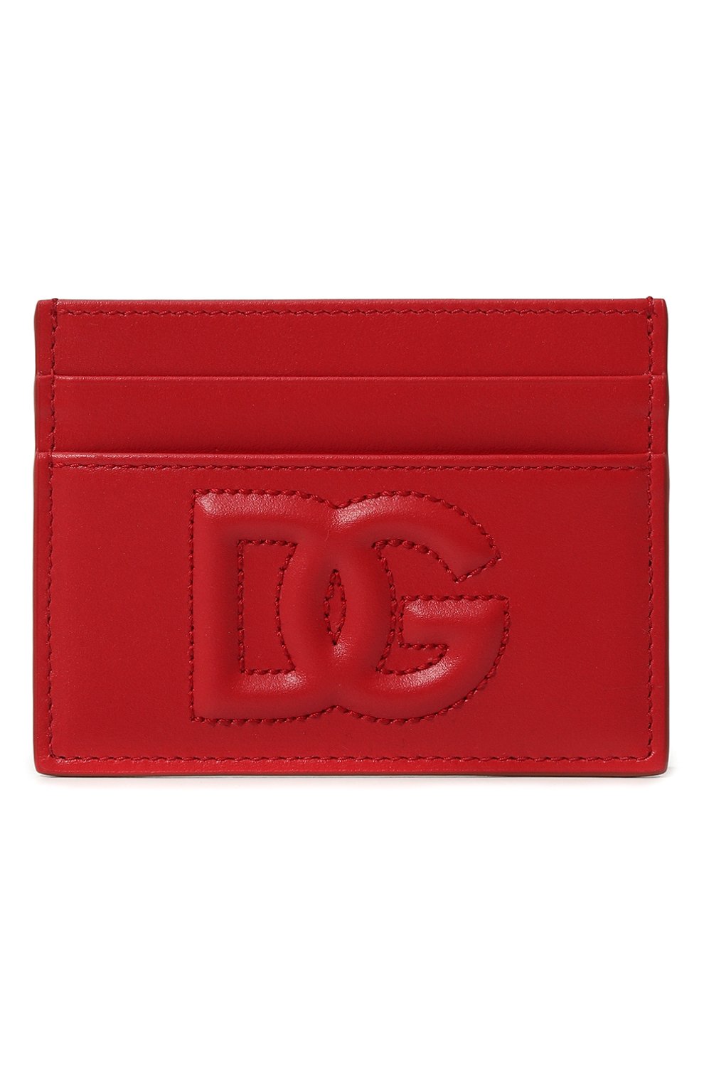 Женский кожаный футляр для кредитных карт DOLCE & GABBANA красного цвета, арт. BI0330/AG081 | Фото 1 (Материал: Натуральная кожа; Материал сплава: Проставлено; Нос: Не проставлено)