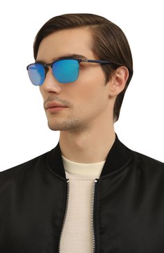 Женские солнцезащитные очки RAY-BAN синего цвета, арт. 3686-92044L | Фото 3 (Тип очков: С/з; Материал: Металл; Очки форма: Квадратные; Оптика Гендер: оптика-уни секс)