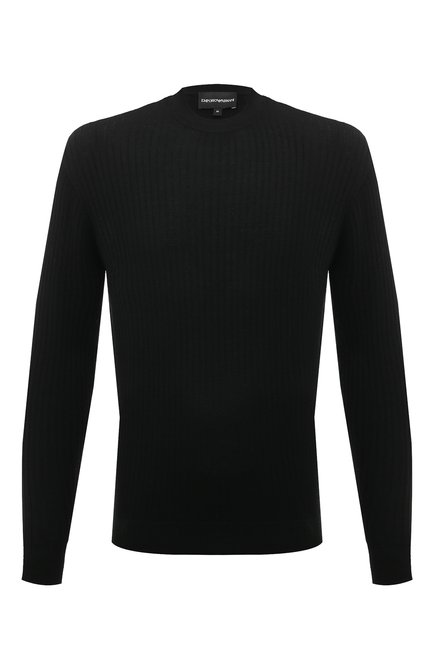 Мужской шерстяной свитер EMPORIO ARMANI черного цвета по цене 31900 руб., арт. 6R1MX9/1MCWZ | Фото 1