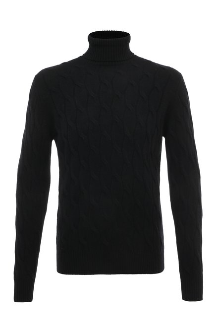 Мужской свитер из шерсти и кашемира GIAMPAOLO черного цвета по цене 56050 руб., арт. GM07119/M39403 | Фото 1