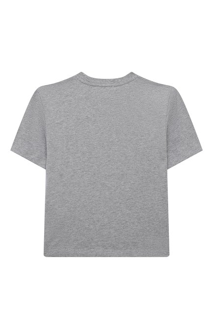 Детская хлопковая футболка MOSCHINO серого цвета, арт. HQM03R/LAA20/4A-8A | �Фото 2 (Драгоценные камни: Проставлено; Материал сплава: Проставлено; Материал внешний: Хлопок; Рукава: Короткие)