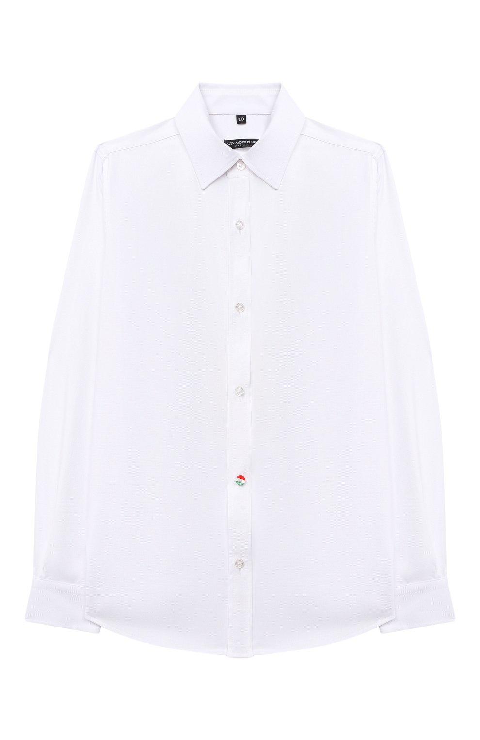 Детская рубашка ALESSANDRO BORELLI MILANO белого цвета, арт. U2032B-20л | Фото 1 (Рукава: Длинные; Региональные ограничения белый список (Axapta Mercury): RU; Стили: Классический)