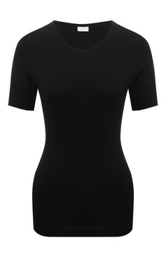 Женская футболка ZIMMERLI черного цвета, арт. 700-3450 | Фото 1 (Материал внешний: Синтетический материал; Материал сплава: Проставлено; Нос: Не проставлено; Женское Кросс-КТ: Футболка-белье)