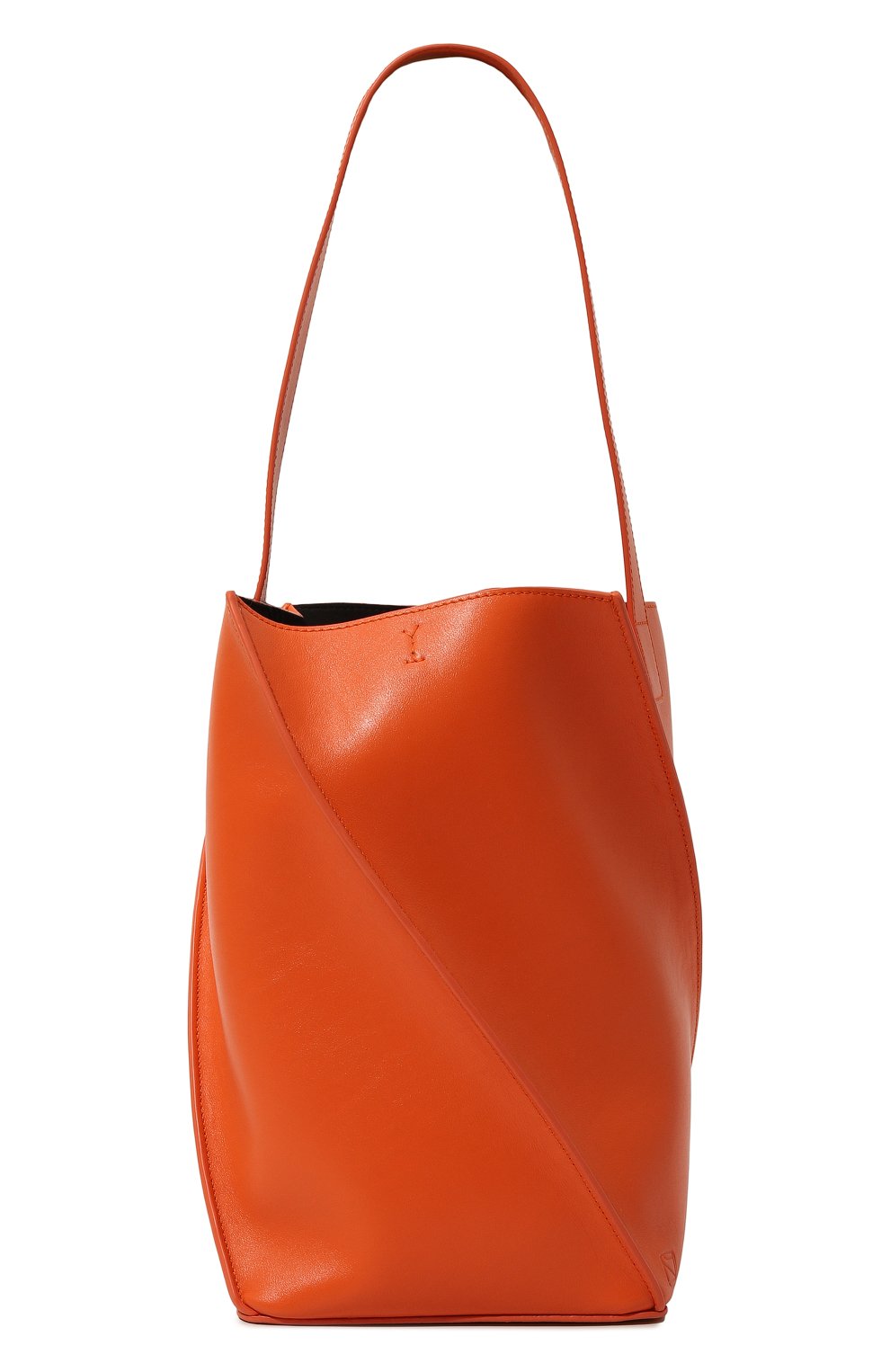 Женский сумка-тоут swirl YUZEFI оранжевого цвета, арт. YUZSS23-HB-ST-L007 | Фото 1 (Сумки-технические: Сумки top-handle; Размер: medium; Материал: Натуральная кожа; Материал сплава: Проставлено; Драгоценные камни: Проставлено)