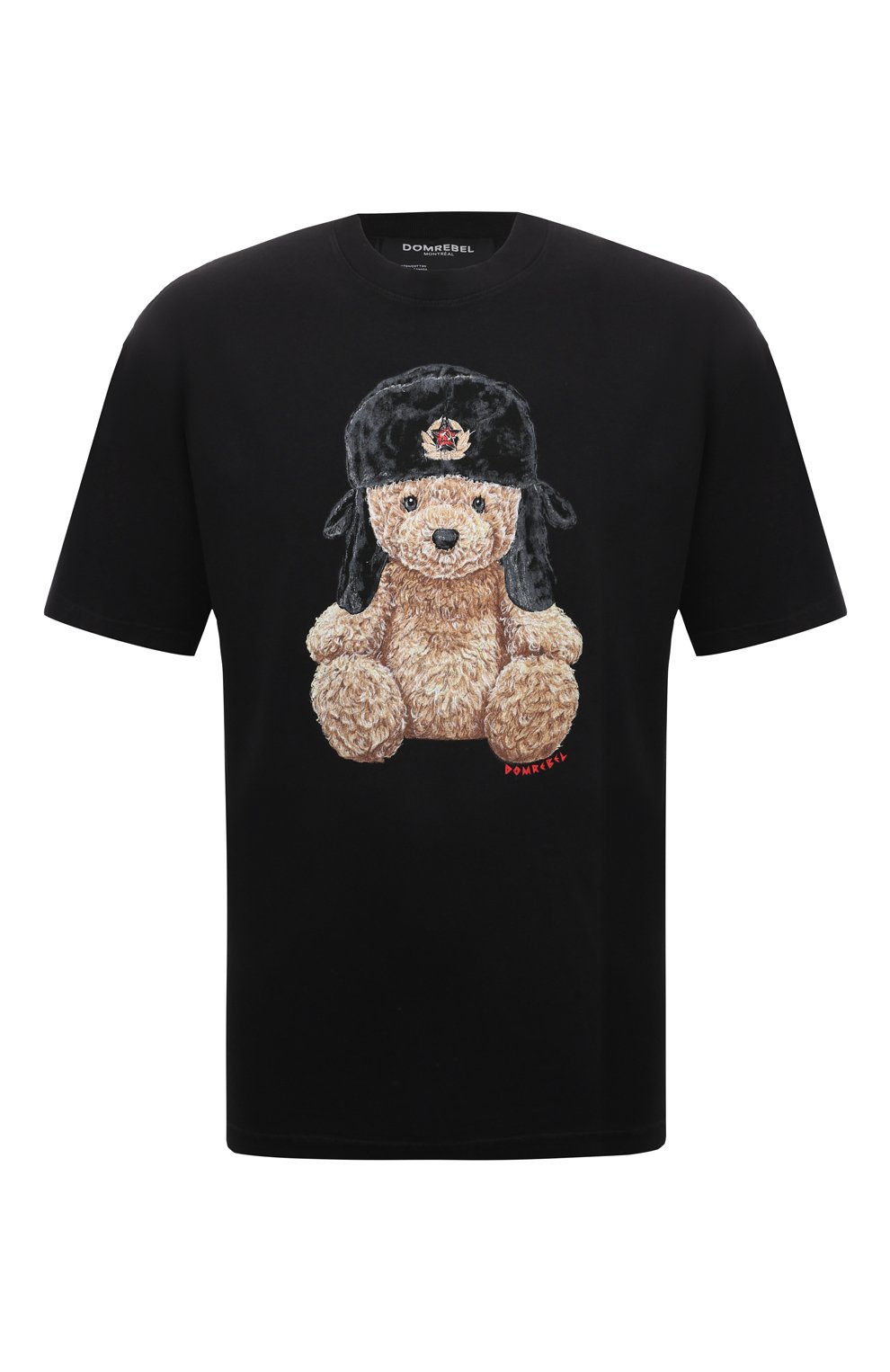 Хлопковая футболка DOMREBEL RUSSIA HAT/T-SHIRT, цвет чёрный, размер 48