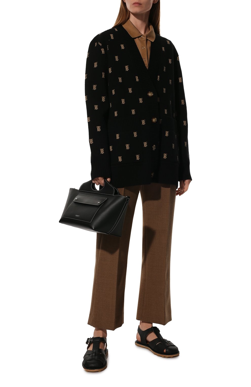 Женская сумка pocket cabas BURBERRY черного цвета, арт. 8040123 | Фото 3 (Сумки-технические: Сумки через плечо, Сумки top-handle; Материал: Натуральная кожа; Размер: small)
