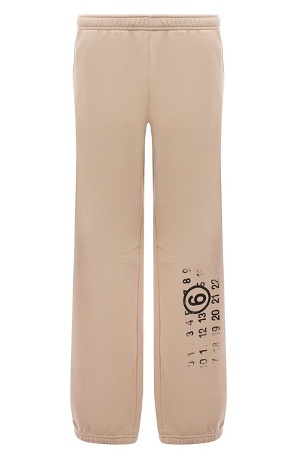 Мужские брюки MM6 бежевого цвета, арт. S62KB0187/S25596 | Фото 1 (Материал внешний: Синтетический материал, Хлопок; Длина (брюки, джинсы): Стандартные; Материал сплава: Проставлено; Драгоценные камни: Проставлено)