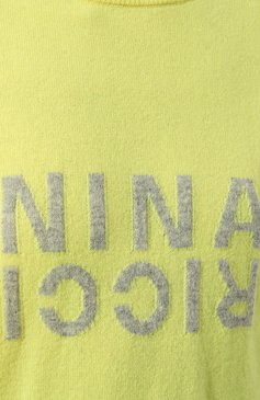 Женский кашемировый пуловер NINA RICCI желтого цвета, арт. 99IMPU036ML0460 | Фото 5 (Материал внешний: Шерсть, Кашемир; Рукава: Длинные; Длина (для топов): Стандартные; Материал сплава: Проставлено; Женское Кросс-КТ: Пуловер-одежда; Драгоценные камни: Проставлено; Стили: Кэжуэл)