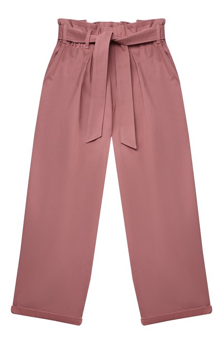 Детские хлопковые брюки BRUNELLO CUCINELLI розового цвета по цене 55650 руб., арт. BA169P026C | Фото 1