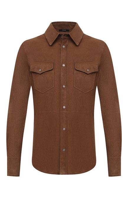Мужская замшевая рубашка TOM FORD коричневого цвета по цене 444500 руб., арт. BV414/TFL646 | Фото 1