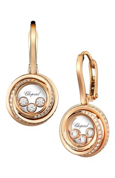 Женские серьги CHOPARD бесцветного цвета, арт. 839216-5002 | Фото 2 (Драгоценные камни: Бриллианты; Материал сплава: Розовое золото)