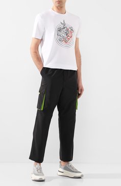 Мужские брюки-карго ICEBERG черного цвета, арт. 20E I1P0/B110/5522 | Фото 2 (Силуэт М (брюки): Карго; Длина (брюки, джинсы): Стандартные; Случай: Повседневный; Материал внешний: Синтетический материал)