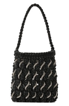 Женский сумка-тоут woven small YUZEFI черного цвета, арт. YUZC0-HB-SWCT-01 | Фото 6 (Сумки-технические: Сумки-шопперы; Материал: Текстиль, Экокожа; Размер: small)