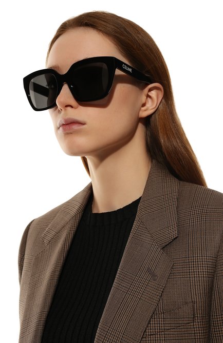 Женские солнцезащитные очки CELINE EYEWEAR черного цвета, арт. CL40198F 01A | Фото 2 (Тип очков: С/з; Оптика Гендер: оптика-женское; Очки форма: Квадратные)
