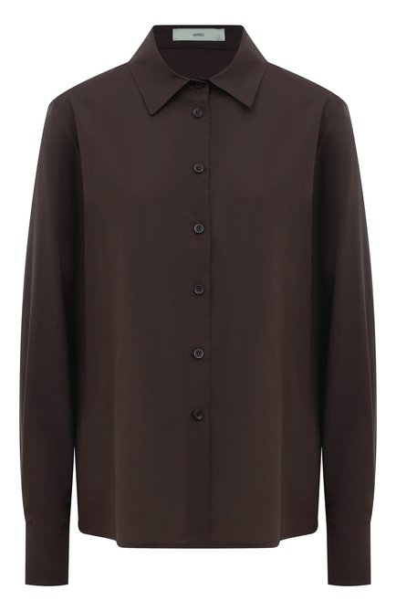 Женская хлопковая рубашка AGREEG темно-коричневого цвета по цене 47000 руб., арт. 14030534 | Фото 1