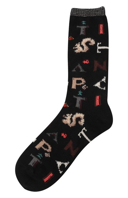 Женские шерстяные носки ANTIPAST черного цвета, арт. AI-83A | Фото 1 (Материал внешний: Синтетический материал, Шерсть)