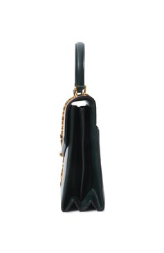 Женская сумка sylvie 1969 small GUCCI темно-зеленого цвета, арт. 602781 1DB0G | Фото 4 (Сумки-технические: Сумки top-handle; Материал: Натуральная кожа; Ремень/цепочка: На ремешке; Размер: small)