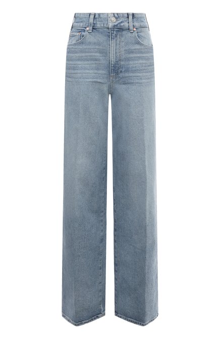 Женские джинсы PAIGE голубого цвета, арт. 8444L53-B071 | Фото 1 (Материал внешний: Хлопок; Материал сплава: Проставлено; Драгоценные камни: Проставлено; Длина (брюки, джинсы): Удлиненные)