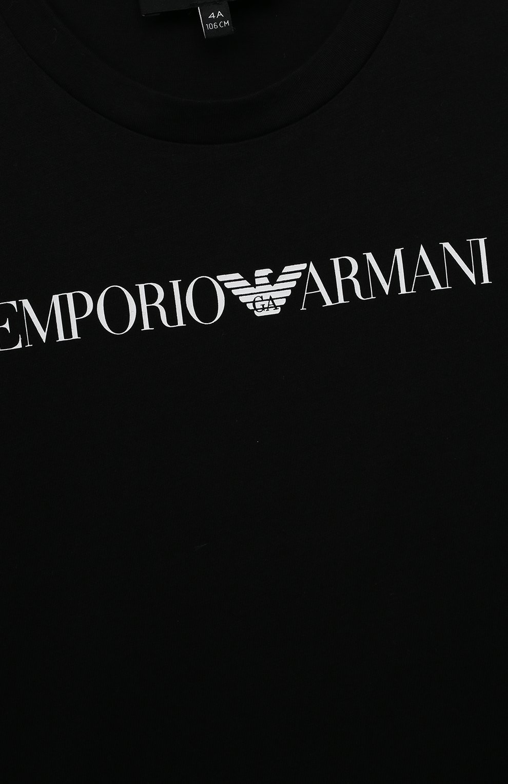 Хлопковая футболка EMPORIO ARMANI детская черного цвета — купить в ...