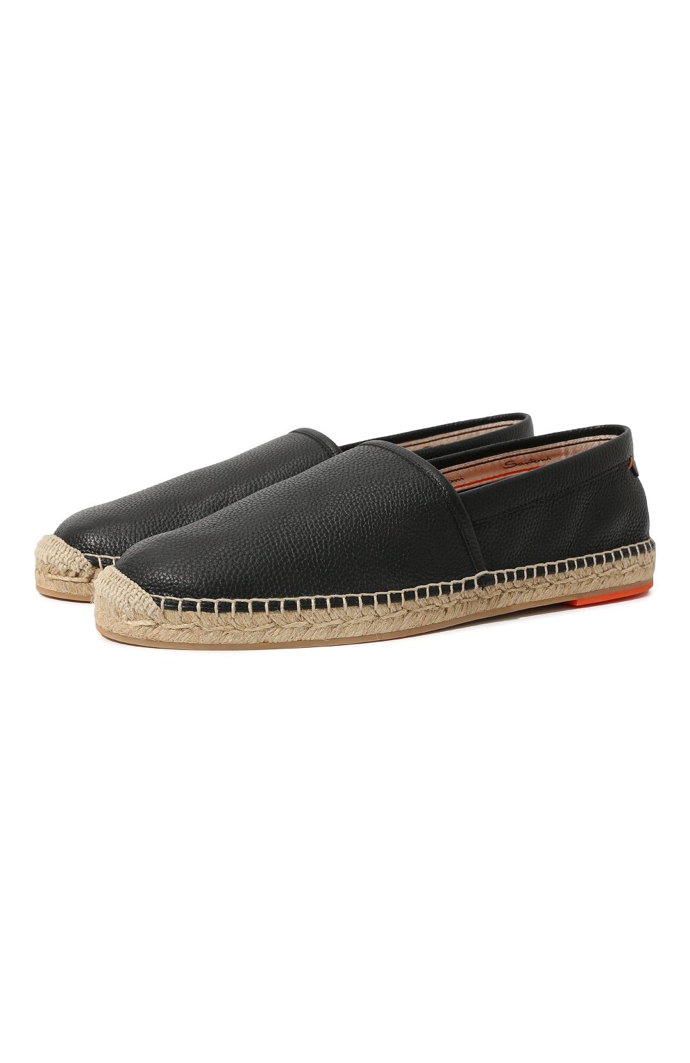 Мужские черные кожаные эспадрильи SANTONI купить в интернет-магазине ...