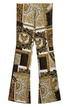 Детские брюки из вискозы VERSACE разноцветного цвета, арт. 1000038/1A00301/8A-14A | Фото 2 (Девочки Кросс-КТ: Брюки-одежда; Случай: Повседневный; Региональные ограничения белый список (Axapta Mercury): RU; Материал внешний: Вискоза; Ростовка одежда: 10 - 11 лет | 140 - 146см, 12 лет | 152 см, 16 лет | 164 см, 8 лет | 128 см)