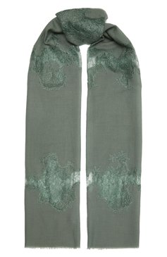 Женская шерстяная шаль VINTAGE SHADES зеленого цвета, арт. 4286 | Фото 1 (Материал: Текстиль, Шерсть)