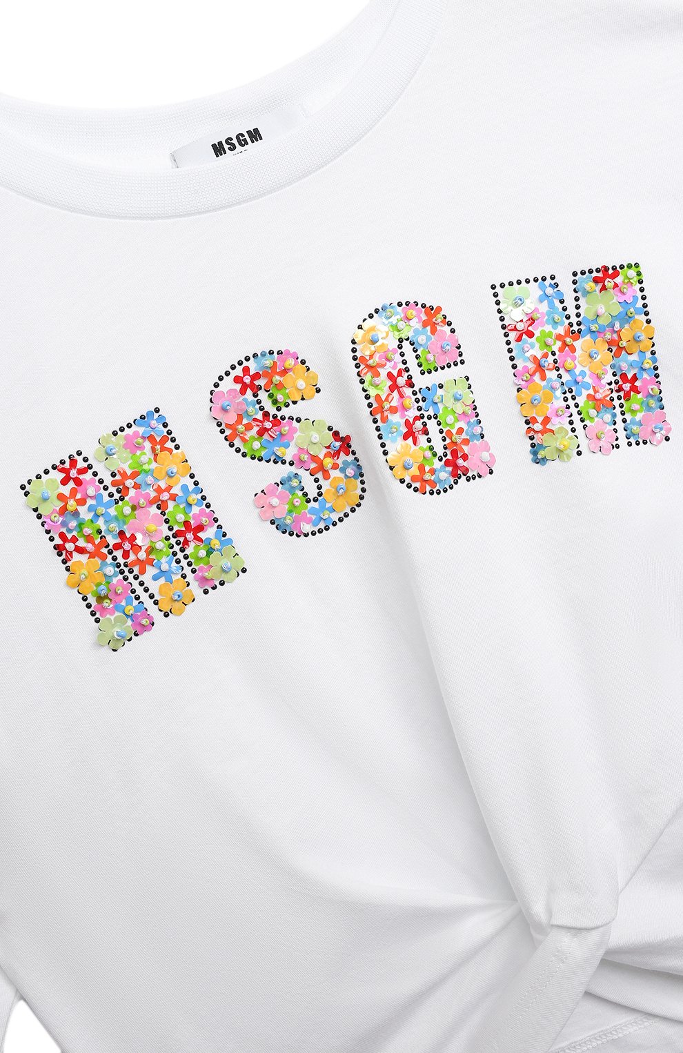 Хлопковая футболка MSGM kids MS029455 Фото 3