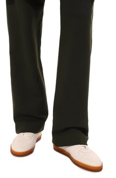 Мужские кожаные кеды BRUNELLO CUCINELLI белого цвета, арт. MZUALB2040 | Фото 3 (Материал внутренний: Натуральная кожа; Стили: Классический; Материал утеплителя: Без утеплителя; Подошва: Плоская)