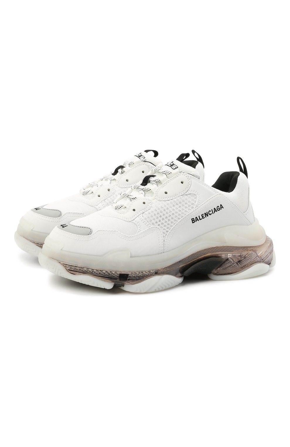 White balenciaga triple sales s clear sole