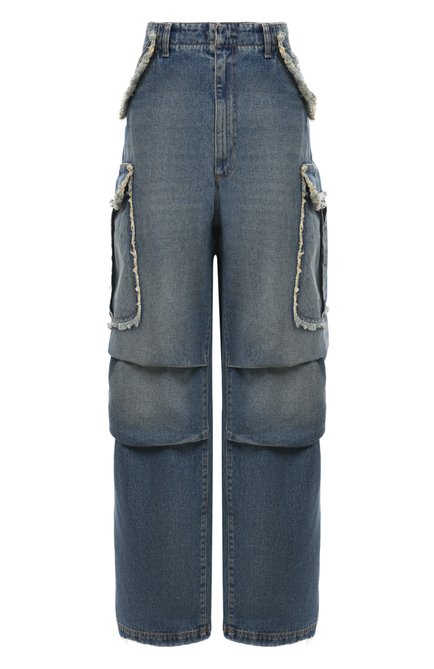 Женские джинсы DARKPARK тёмно-голубого цвета, арт. WTR01/DBL01W055 | Фото 1 (Длина (брюки, джинсы): Удлиненные; Материал внешний: Хлопок; Драгоценные камни: Проставлено; Материал сплава: Проставлено)