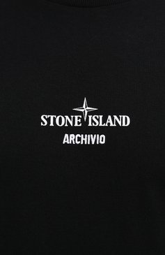 Мужская хлопковая футболка STONE ISLAND черного цвета, арт. 75152NS91 | Фото 5 (Рукава: Короткие; Длина (для топов): Стандартные; Принт: С принтом; Материал внешний: Хлопок)