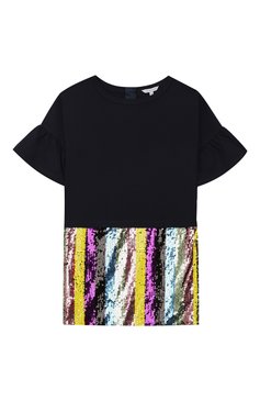 Детское платье из вискозы MARC JACOBS (THE) синего цвета, арт. W12277/6A-12A | Фото 1 (Рукава: Короткие; Случай: Повседневный; Материал внешний: Вискоза; Девочки Кросс-КТ: Платье-одежда; Статус проверки: Проверена категория)