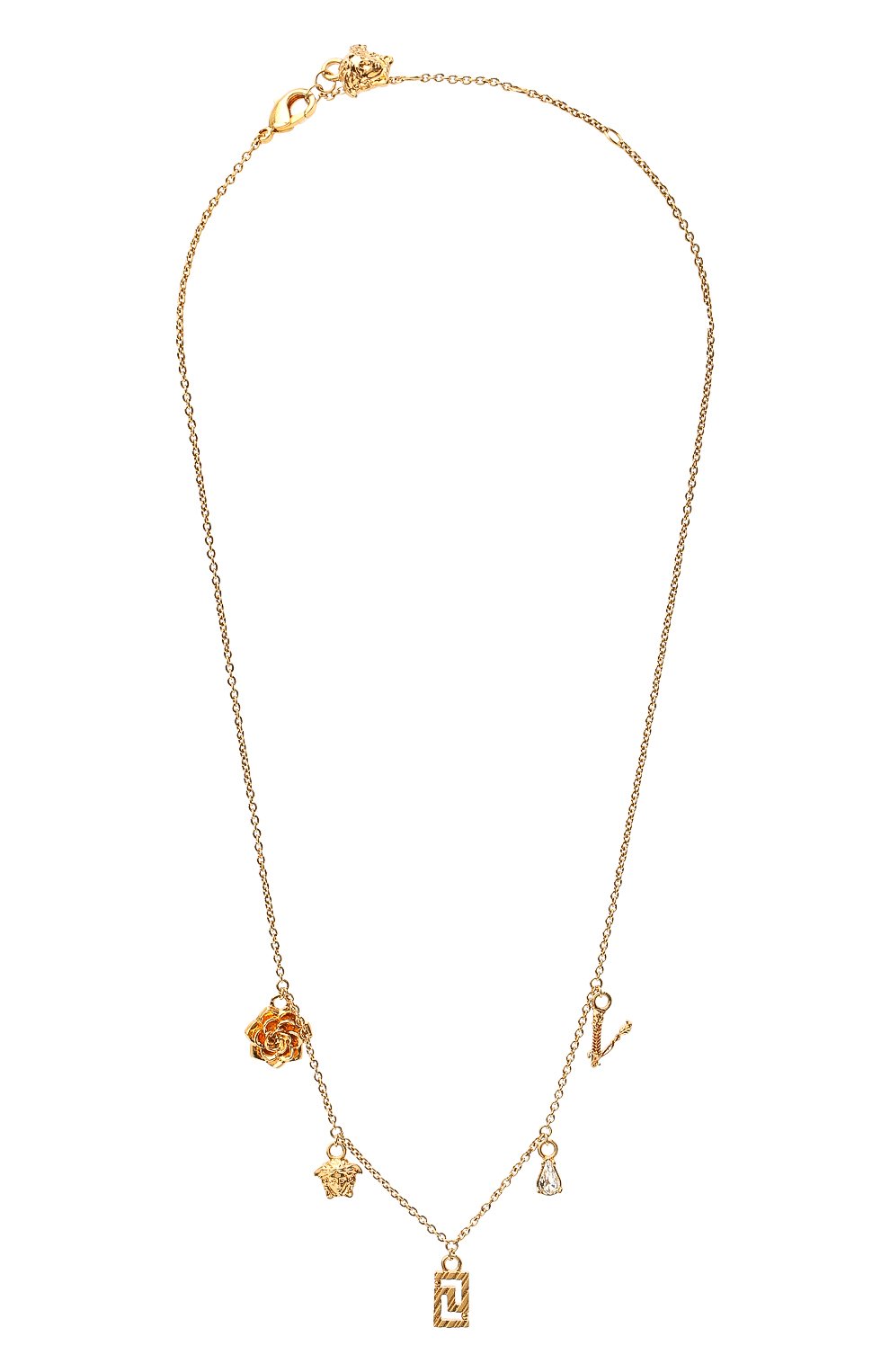 Женское колье micro charms VERSACE золотого цвета, арт. DG1H706/DJMX | Фото 1 (Материал: Металл)