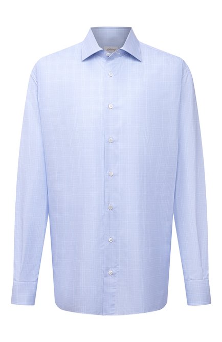 Мужская хлопковая сорочка BRIONI голубого цвета по цене 82050 руб., арт. RCL40P/0909G | Фото 1